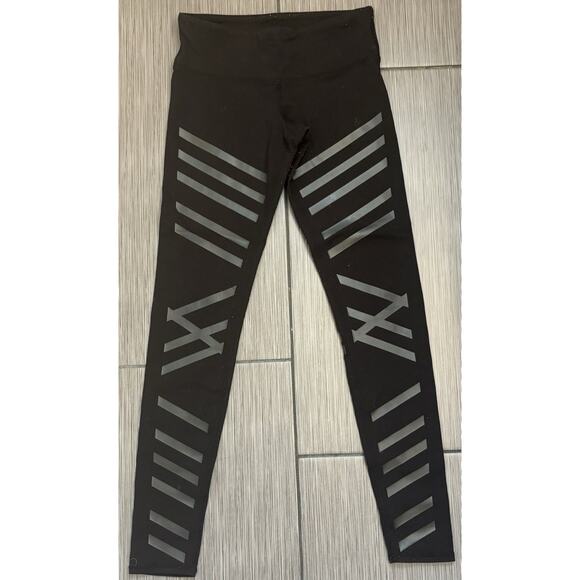 Alo Yoga Linear Striped Airbrush Ankle Leggings Size XS Stretch Activewear - Picture 1 of 5